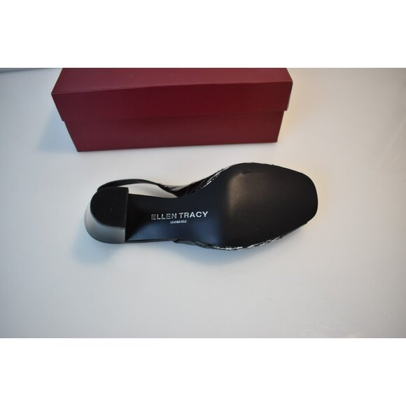 Ellen Tracy Checkered Platform Heels Square Toe Size 9 New ET-Jillian 2 Bow - Picture 5 of 10